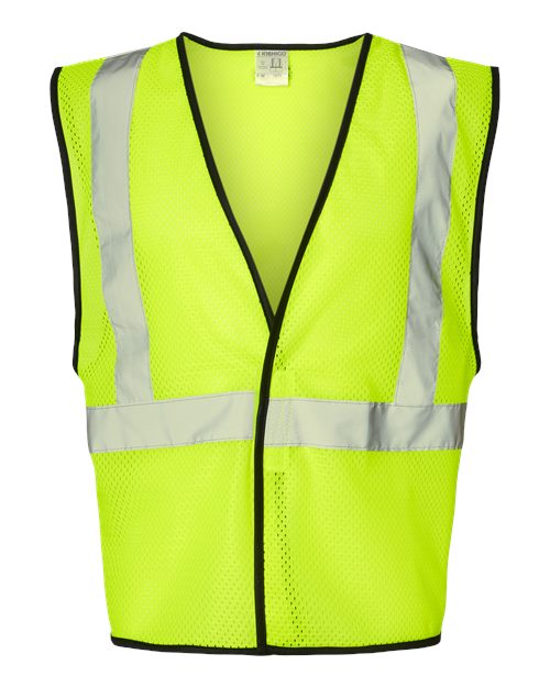 Kishigo Unisex Hook-and-Loop Mesh Vest in Lime, front view