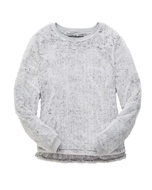 Boxercraft Women's Fuzzy Crewneck Fleece in Frosty Grey, front view