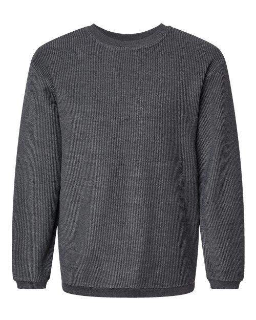 MV Sport Unisex Corded Crewneck Sweatshirt in Charcoal
