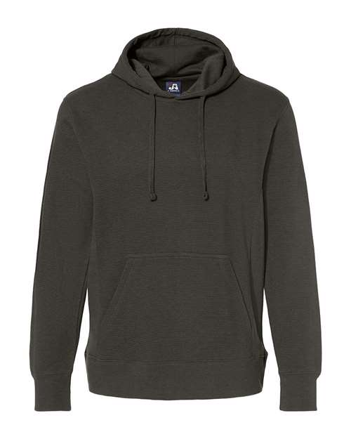 J. America Men's Ripple Fleece Hooded Sweatshirt in Black, front view
