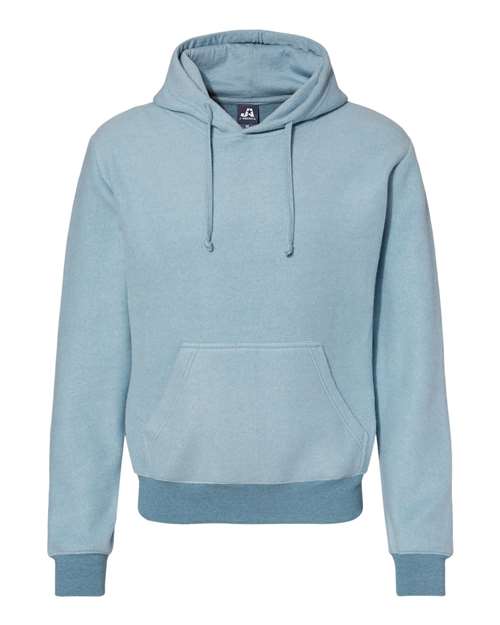 J. America Men's Flip Side Fleece Hooded Sweatshirt in Chambray Heather, front view