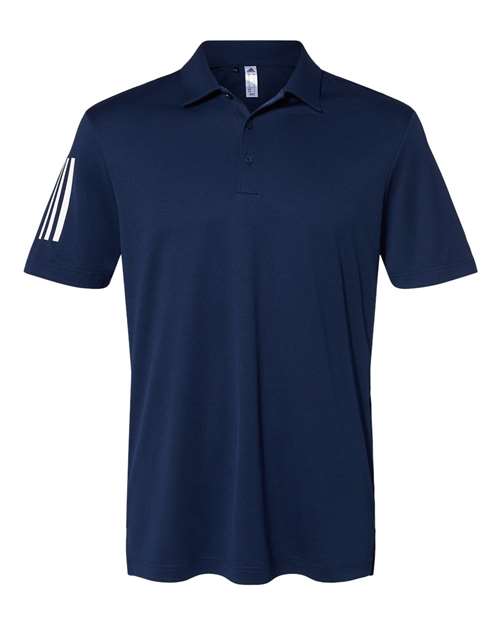 Adidas Men's Floating 3-Stripes Polo in Team Navy Blue/White, front view