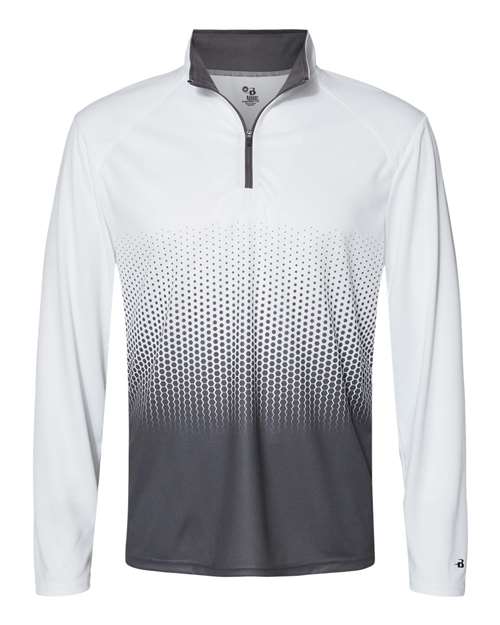Badger Men's Hex 2.0 Quarter-Zip Pullover in Graphite, front view