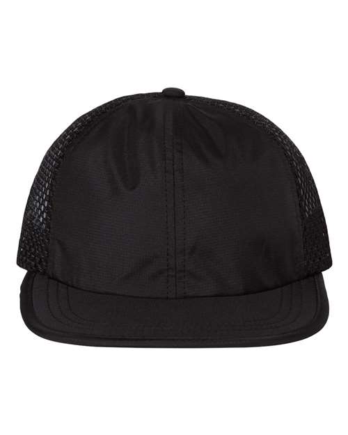 Richardson Rogue Wide Set Mesh Cap in Black, front view