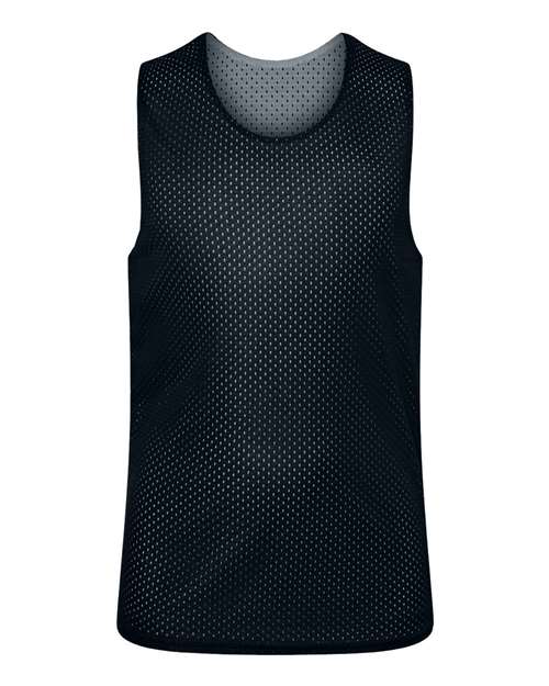 C2 Sport Youth Reversible Mesh Tank in Black/White, front view