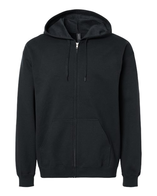 Gildan Unisex Softstyle® Midweight Full-Zip Hooded Sweatshirt in Black