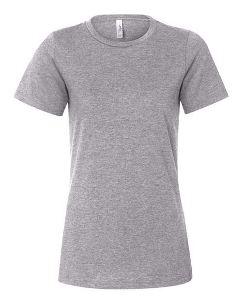 BELLA + CANVAS Women’s Relaxed Fit Heather CVC Tee in Athletic Heather, front view