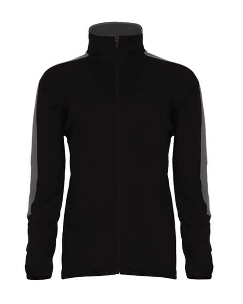 Badger Women's Blitz Outer-Core Jacket in Black/Graphite, front view