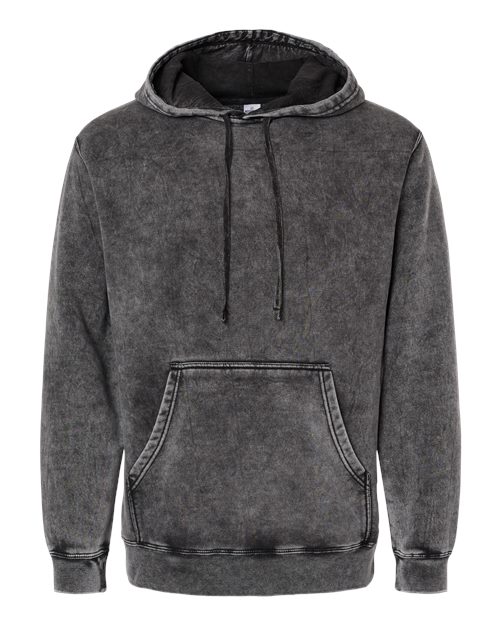 Independent Trading Co. Unisex Midweight Mineral Wash Hooded Sweatshirt in Black