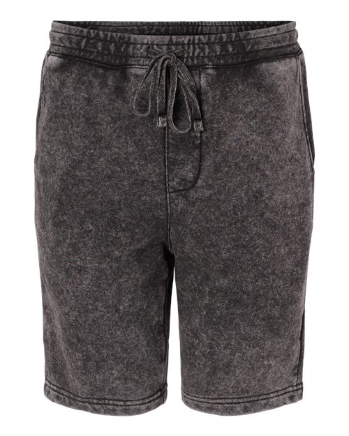 Independent Trading Co. Unisex Mineral Wash Fleece Shorts in Black