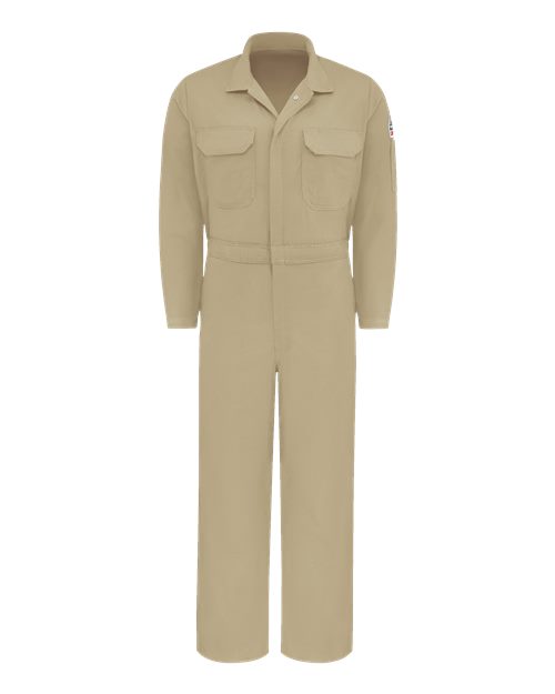 Bulwark Men's Premium Coverall - EXCEL FR® ComforTouch® - 7 oz. in Khaki, front view