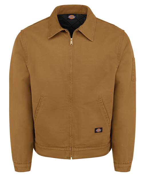 Dickies Men's Industrial Duck Jacket in Brown Duck, front view
