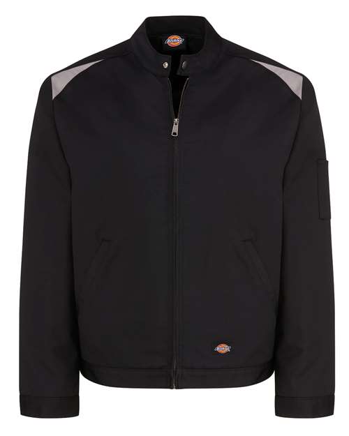 Dickies Men's Insulated Colorblocked Jacket in Black/Silver