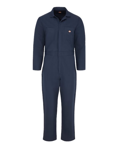 Dickies Men's Basic Blended Long Sleeve Coverall in Dark Navy, front view