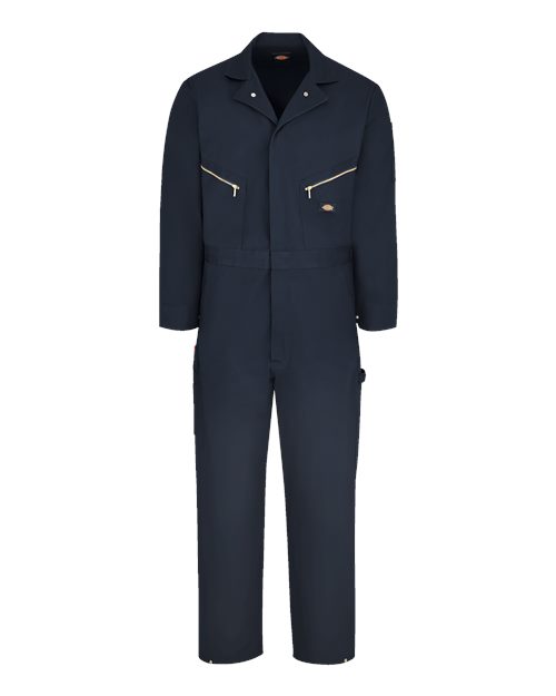Dickies Men's Deluxe Long Sleeve Cotton Coverall in Dark Navy, front view