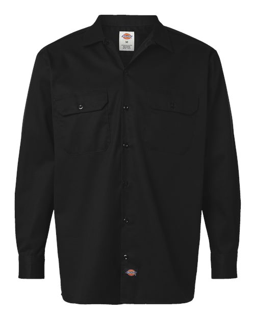 Dickies Men's Long Sleeve Work Shirt in Black