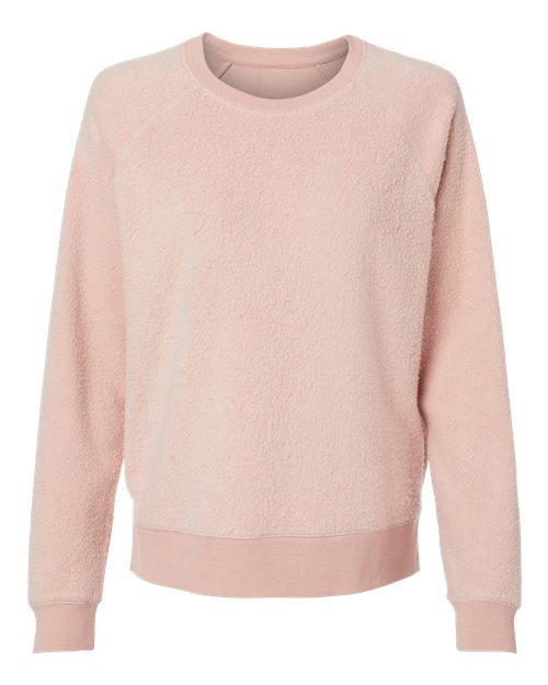 Boxercraft Women's Fleece Out Crewneck Pullover in Blush, front view