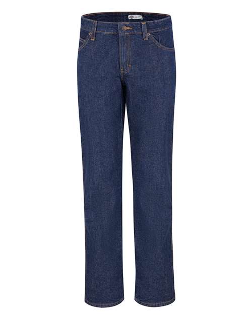 Dickies Women's Straight Leg 5-Pocket Jeans in Rinsed Indigo Blue