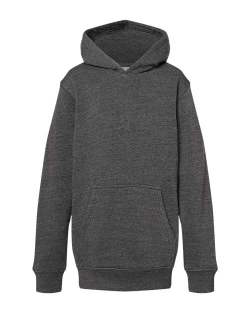J. America Youth Triblend Fleece Hooded Sweatshirt in Black Triblend