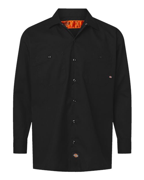 Dickies Men's Industrial Long Sleeve Work Shirt in Black