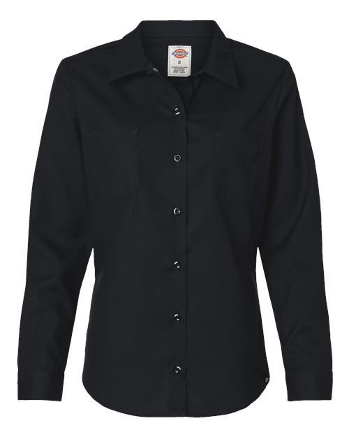 Dickies Women's Long Sleeve Industrial Work Shirt in Black
