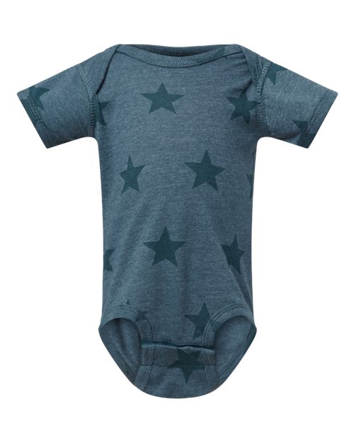 Code Five Infant Star Print Bodysuit in Denim Star