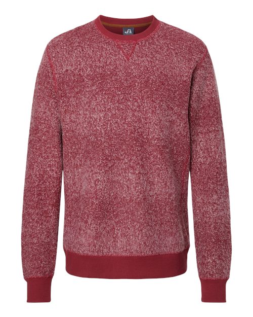 J. America Unisex Aspen Fleece Crewneck Sweatshirt in Burgundy Speck