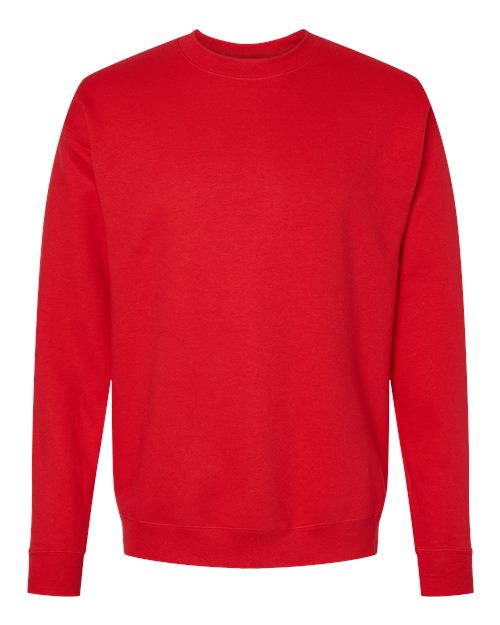Hanes Unisex Perfect Sweats Crewneck Sweatshirt in Athletic Red, front view
