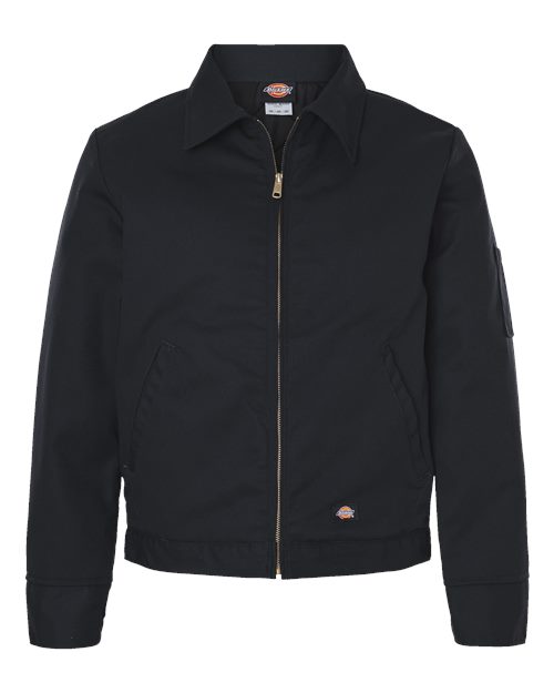 Dickies Unisex Insulated Industrial Eisenhower Jacket in Black, front view