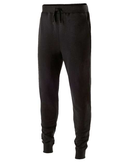 Holloway Unisex Fleece Joggers in Black, front view