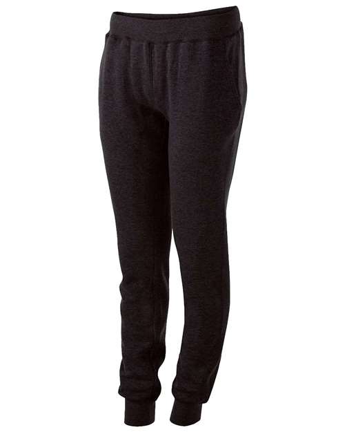 Holloway Women's Fleece Joggers in Black, front view