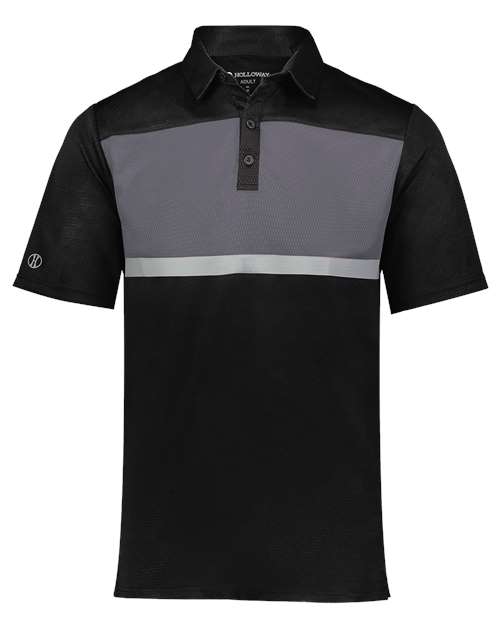 Holloway Men's Dry-Excel™ Prism Bold Polo in Black/Carbon