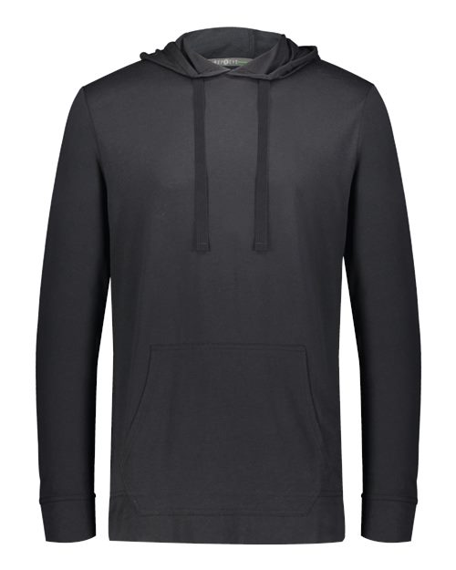 Holloway Men's Repreve® Eco Hooded Sweatshirt in Black, front view