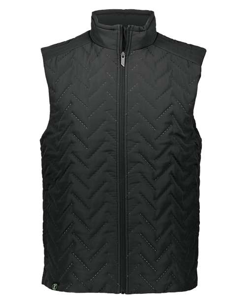 Holloway Men's Repreve® Eco Quilted Vest in Black, front view
