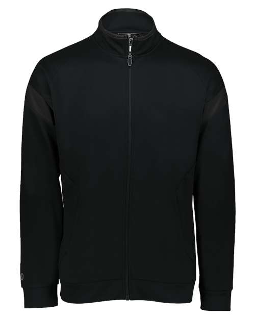 Holloway Youth Limitless Full-Zip Jacket in Black, front view