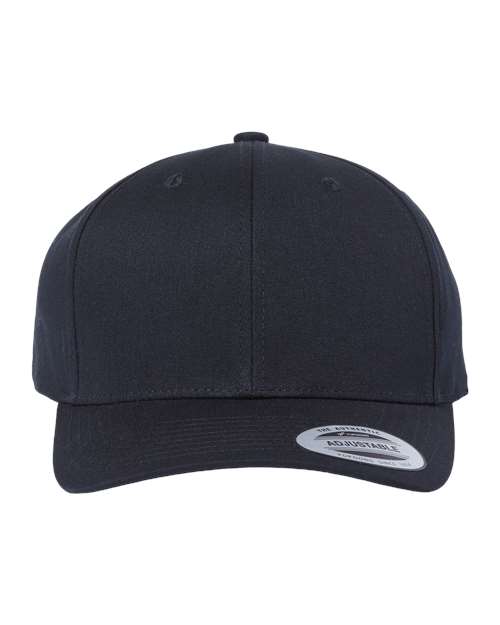 YP Classics CVC Snapback Cap in Black, front view