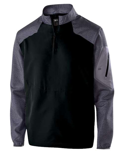 Holloway Men's Raider Quarter-Zip Jacket in Carbon Print/Black