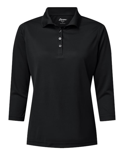 Paragon Women's Lady Palm Three-Quarter Sleeve Polo in Black