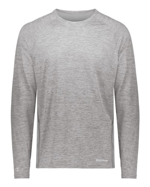 Holloway Youth Electrify CoolCore® Long Sleeve T-Shirt in Athletic Grey Heather