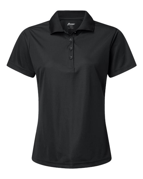 Paragon Women's Sebring Performance Polo in Black, front view