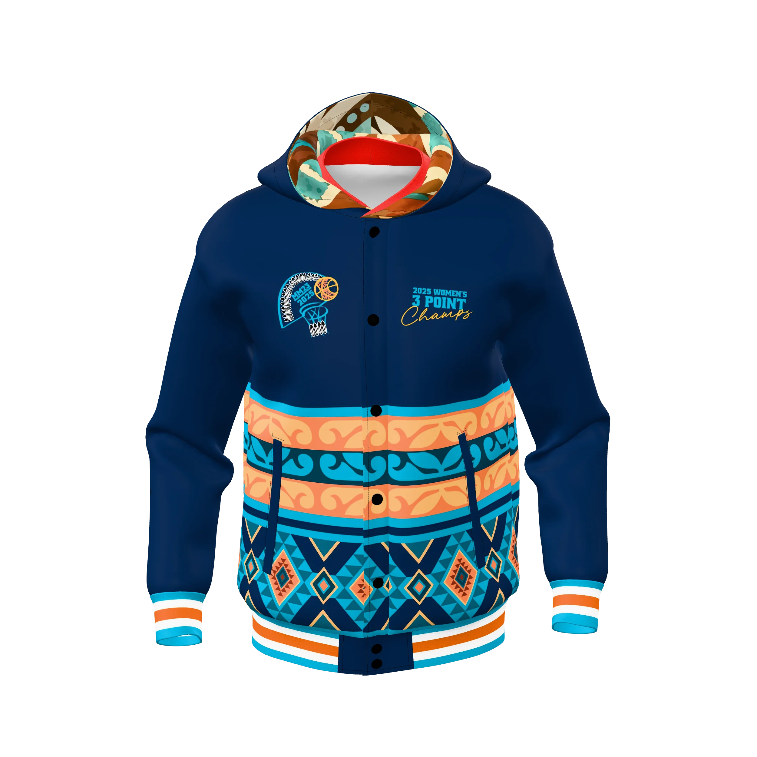 Zuniformers Hoodie Double Collar, front view