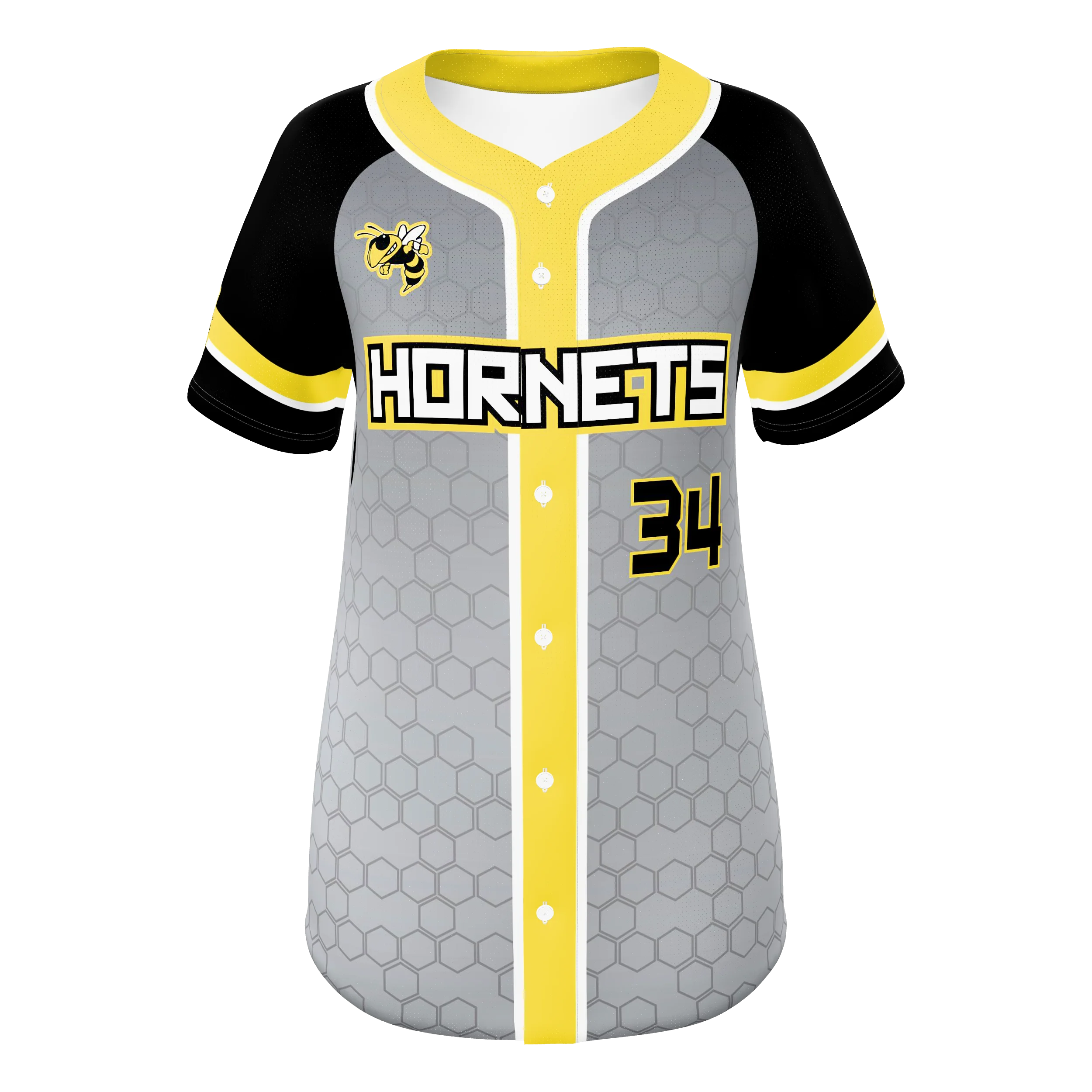 Zuniformers Women's/Girls Softball Full Button Jersey, front view