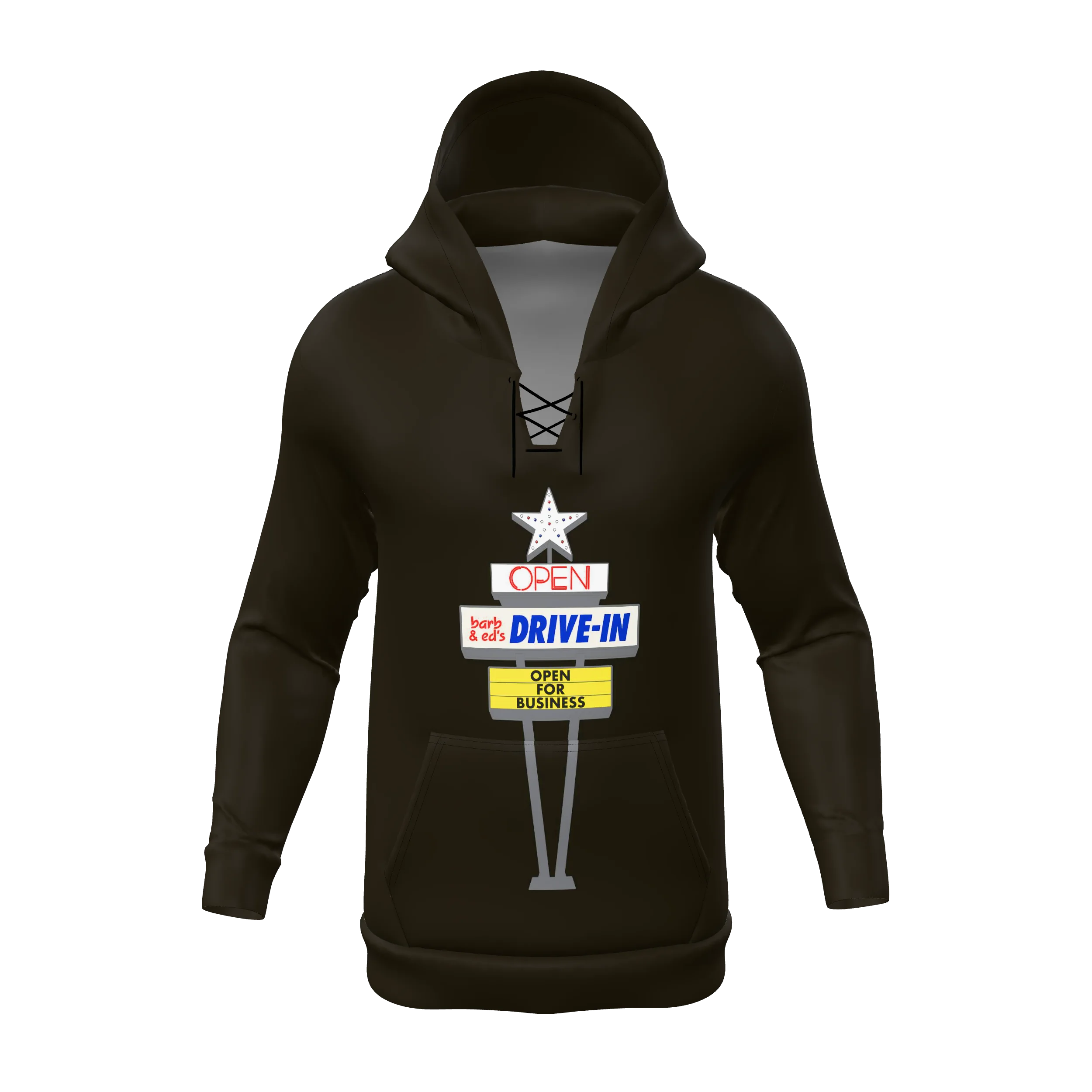 Zuniformers Men's Lace-Up Hoodie, front view