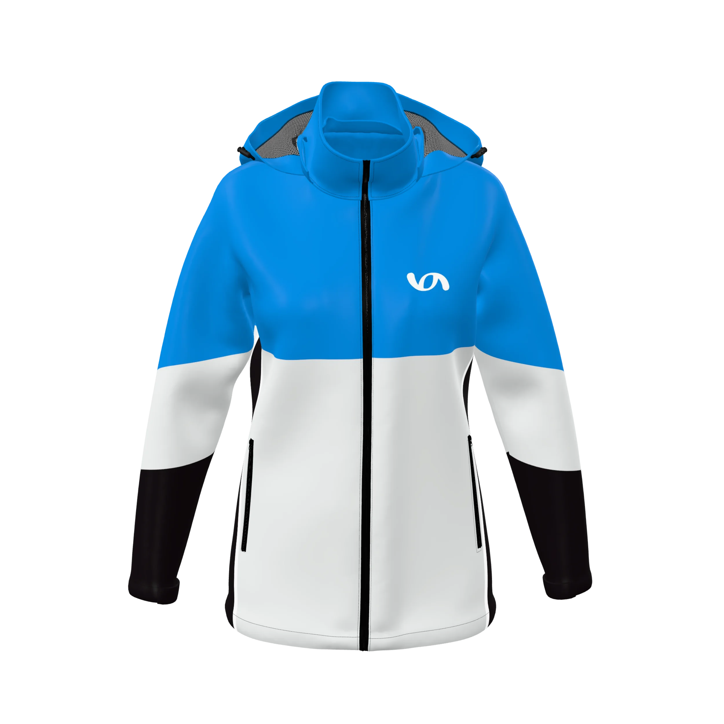 Zuniformers Women's/Girls Zip Up Windbreaker Jacket Lined Water Resistant Polyester, front view