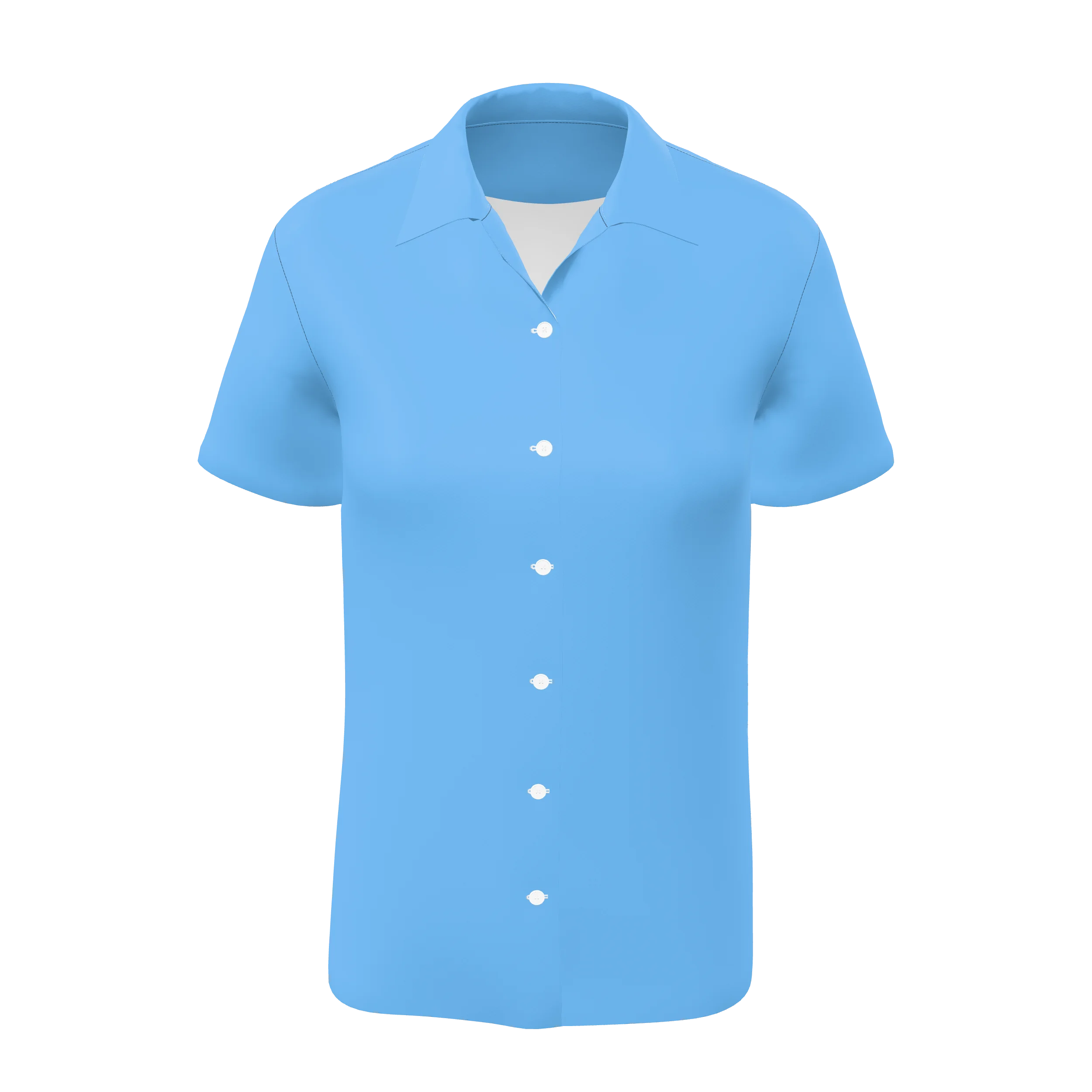 Zuniformers Premium Women's Full Button Shirt Short Sleeve, front view