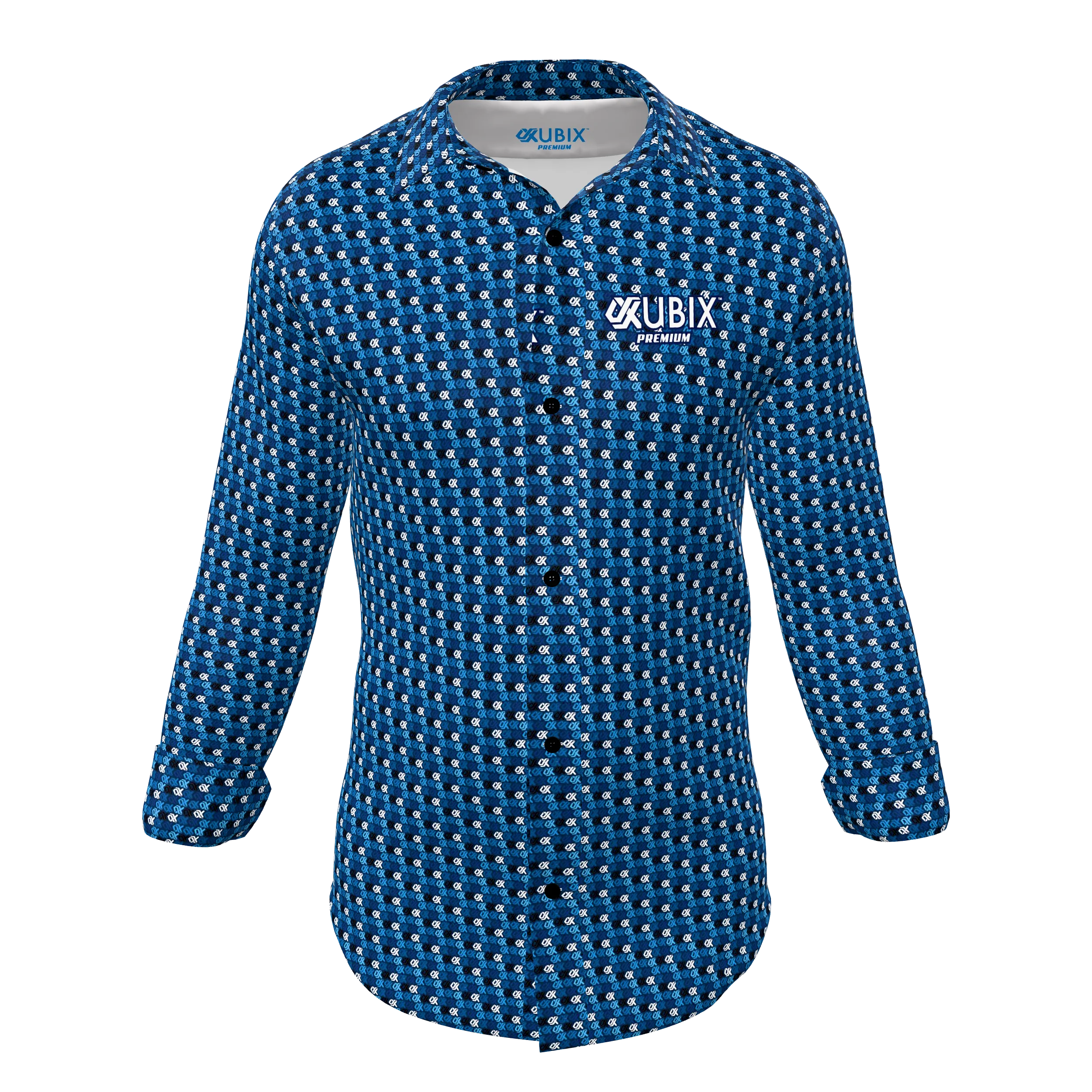 Zuniformers Premium Men's Full Button Long Sleeve, front view