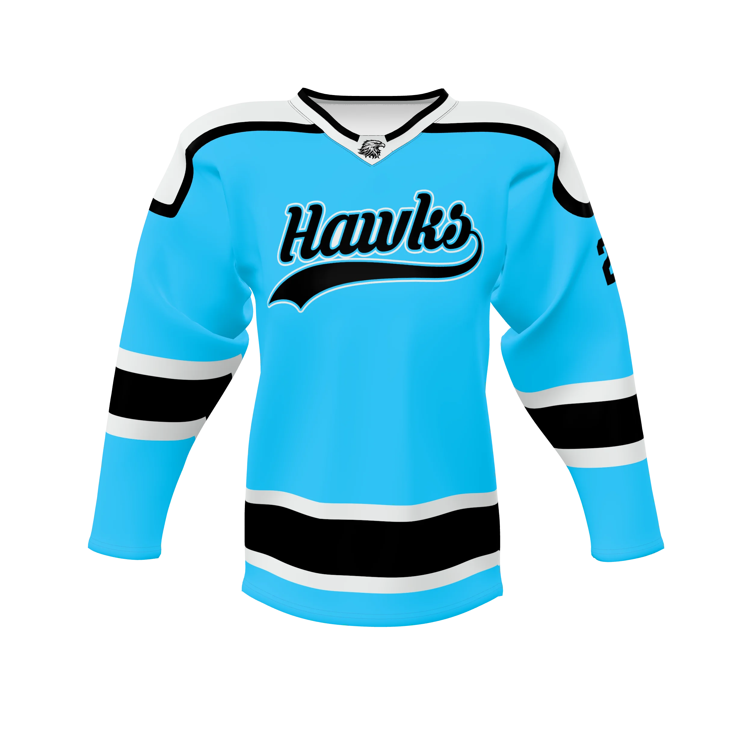 Zuniformers Men's/Youth Hockey Elite Plus Game V-Neck Jersey, front view
