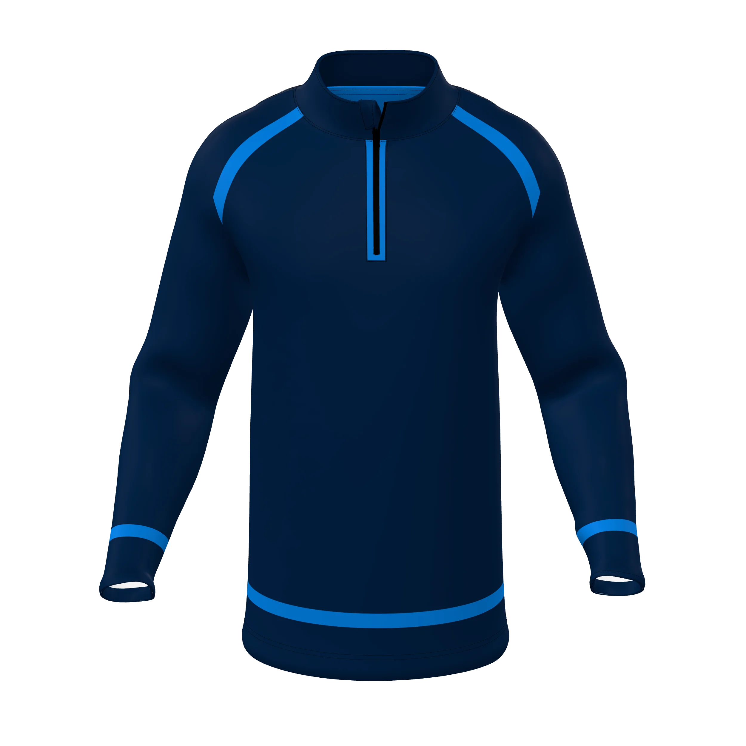 Zuniformers Premium Men's 1/4 Zip Long Sleeve, front view