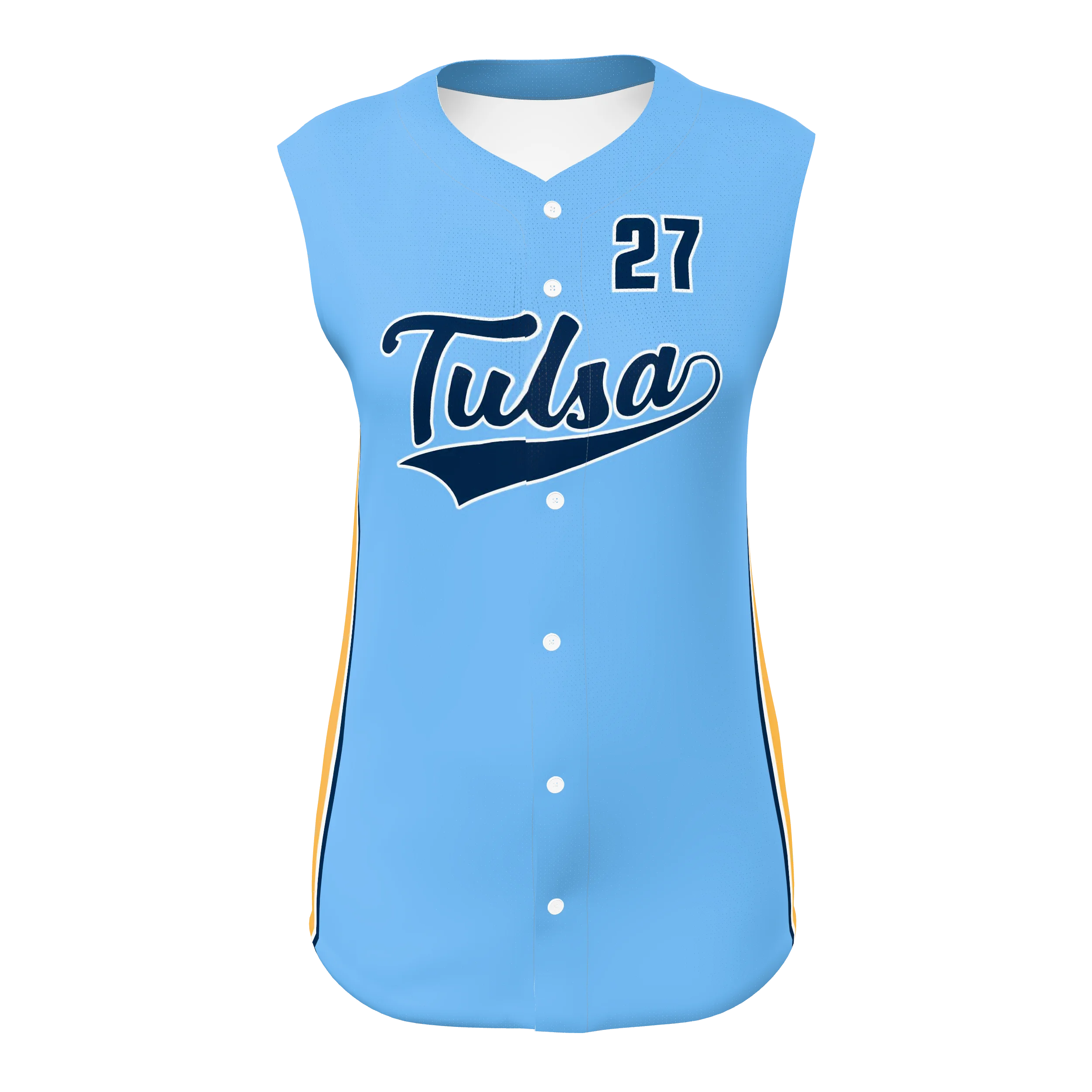 Zuniformers Women's/Girls Full Button Sleeveless Jersey, front view