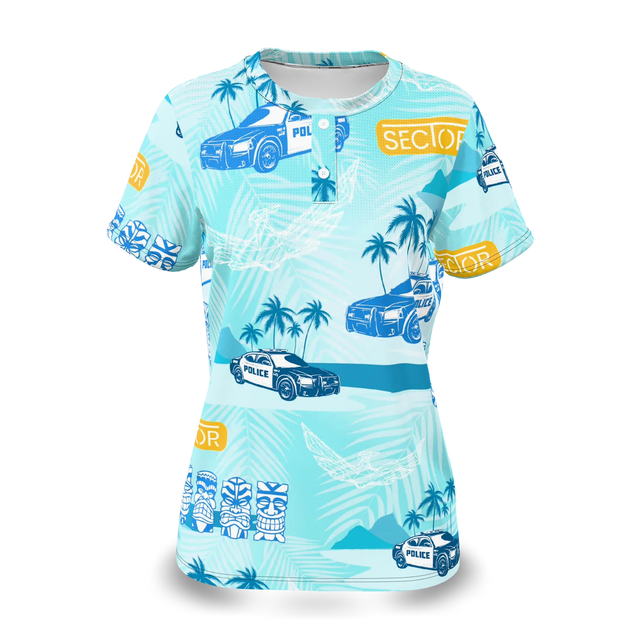 Zuniformers Women's 2-Button Short Sleeve, front view